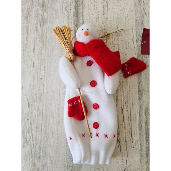 St Nicholas snowman ornament Winter follies plush fleece bottle cover Xmas tree - Picture 5 of 7